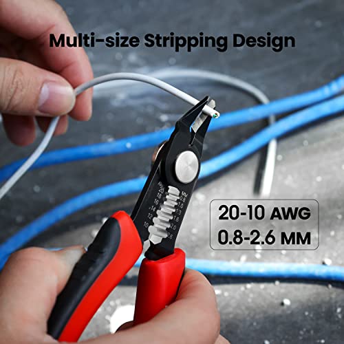 KAIWEETS Wire Cutters 6-Inch Flush Pliers with Supplementary Stripping, Cutting Pliers, Handy and Slim Diagonal Cutters, Sharp Snip