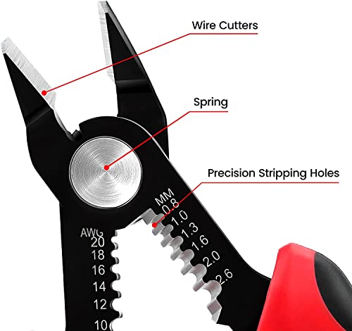 KAIWEETS Wire Cutters 6-Inch Flush Pliers with Supplementary Stripping, Cutting Pliers, Handy and Slim Diagonal Cutters, Sharp Snip