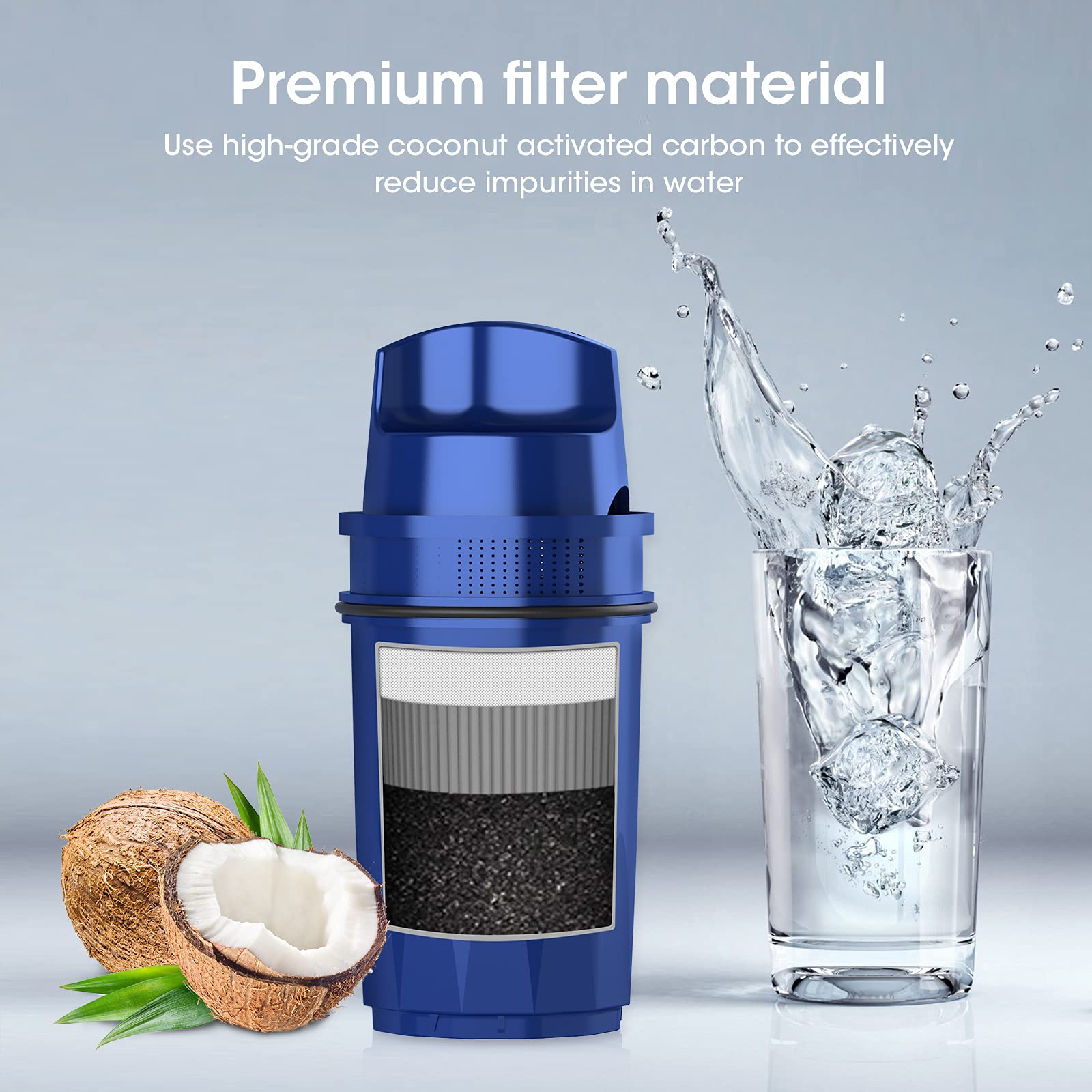 Crystala Filters CRF-950Z Water Filter Jug Compatible with PUR PPF900Z,CRF 950Z,PPF951K,PPT700W,CR-1100C,DS-1800Z, Compatible with All PUR Jugs and Dispenser Systems (3-Pack)