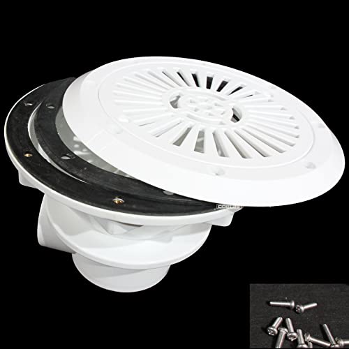 Vinyl Pool MainDrain Liner Pool Main Drain Floor Drain for Underground Pool,Swimming Pool in-Ground Main Drain Floor Drain 2.0 inch Water Inlet Draining Accessory White