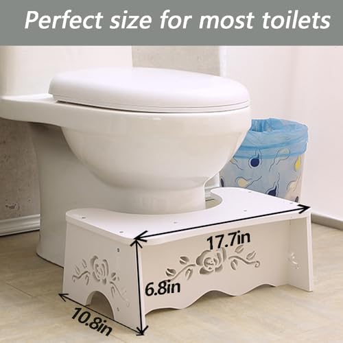 Poop Stool Adult Toilet Stool,7 Inch Toilet Potty Stool for Adult and Kids Aid, Bathroom Stool Detachable Poop Stool Wood Board, Environmentally Friendly Materials Step Stool Toilet Assistance Steps