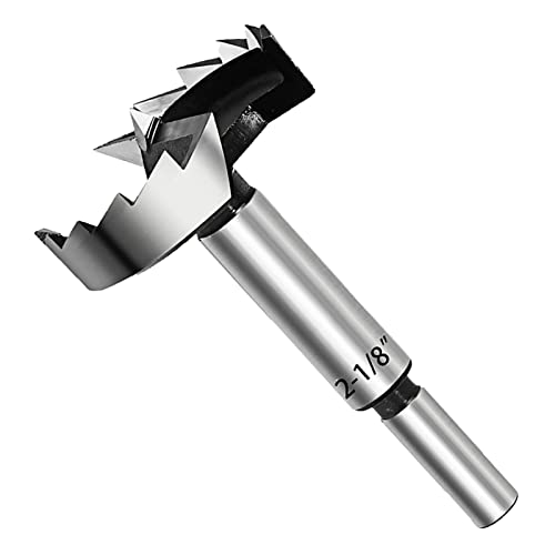 2-1/8" Forstner Bit, 2-1/8-Inch Diameter Wood Drilling Forstner Bit with 3/8-Inch Shank