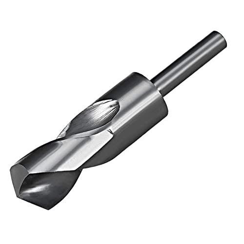 Auniwaig Reduced Shank Drill Bit, HSS Drill Bit 1.26", High Speed Steel with Straight Shank for Iron, Cooper, Aluminum Plate, Metal