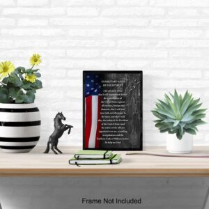 LARGE 11x14 - American Flag Wall Art - Oath of Enlistment - Patriotic Home Decor - Military Decor - Veteran Wall Decor - Marine Corps Gifts - Army, Navy, Air Force, Men, Women - USA Americana