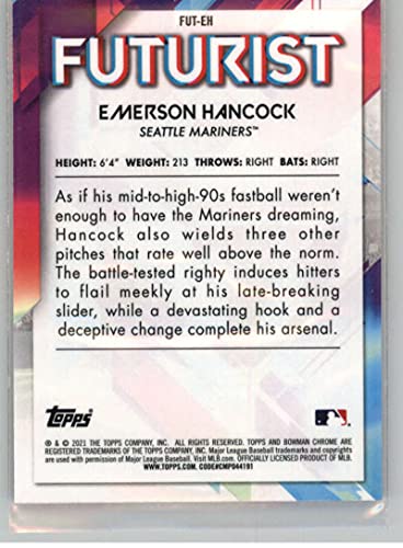 2021 Bowman Chrome Futurist #FUT-EH Emerson Hancock Seattle Mariners Official MLB Baseball Trading Card in Raw (NM or Better) Condition