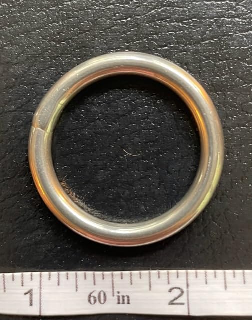 4 Pieces Stainless Steel 316 Round Ring Welded 5/32" x 1" (4mm x 25mm) Marine Grade O - Ring anillo Redondo