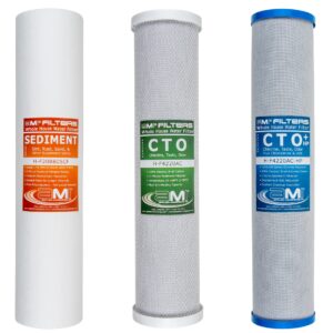 applied membranes inc. 3-stage whole-house water filter cartridge replacements, 20-inch carbon and sediment filter cartridges