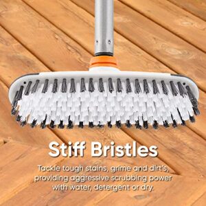 Superio Deck Scrub Brush Head, Heavy Duty Stiff Bristles Grout Scrubber with Scraper - Cleans Hot Tub, Swimming Pool, Granite Tiles, Bathroom, Patio, Kitchen, Wall and Deck (Refill Brush Head)