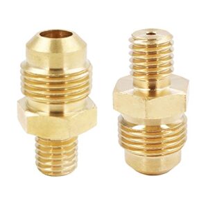 mensi brass propane gas jet nozzle sprayer 1.96mm orifice（0.0772"） with 3/8" male flare and m10x1.5mm thread for burner inlet for fire pits, 2 pack