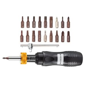 VEVOR Torque Screwdriver, 1/4" Drive Screwdriver Torque Wrench, Torque Screwdriver Electrician 10-50 in/lbs, Torque Range Accurate to ±5%, 5 in-lb Increment Torque Screwdriver with Bits & Case