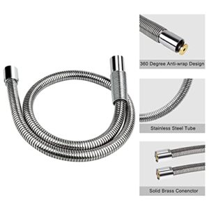 TNROTED 44 Inch Pre Rinse Sprayer Hose with Heat Resistant Handle for Commercial Kitchen Sink Faucet, Stainless Steel Commercial Pre Rinse Kitchen Dish Spray Faucet Hose Replacement Parts