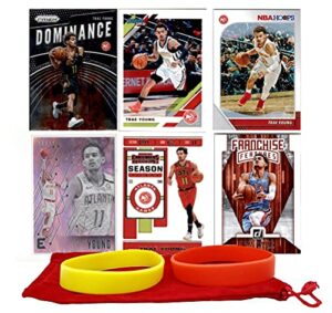 trae young basketball cards assorted (6) bundle - atlanta hawks trading card gift pack
