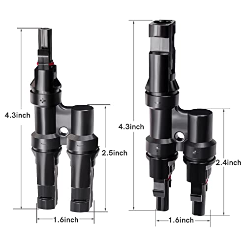 Goupchn Solar Branch Connectors Y Adapters in Pair MMF+FFM 1 Pair for Parallel Connection Between Solar Panels