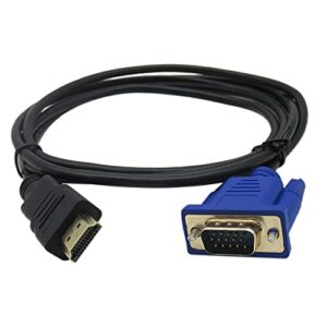 blue elf hdmi to vga adapter cable 6ft/1.8m gold-plated 1080p hdmi male to vga male active video converter cord for notebook pc dvd player laptop tv projector monitor etc