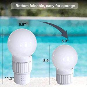 Pool Chlorine Floater, Spa Chemical Dispenser with Solar Ball Light, Floating Chlorine Dispenser Up to 4PCS 3inch Tablets, Pool Chlorinator Easy Open Basket, Bromine Holder for Hot Tub