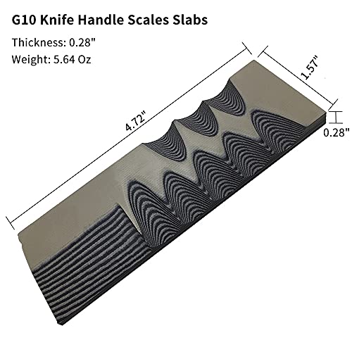 Cool Hand 2 pcs G10 Knife Handle Scales Slabs Custom DIY Tool Material for Knives Making Blanks Blades, Gray/Black, KHM-G10-5