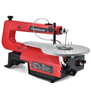 powersmart scroll saw 16 inch variable speed 400-1600rpm, 0-45° adjustable table saw, 16" saws for woodworking