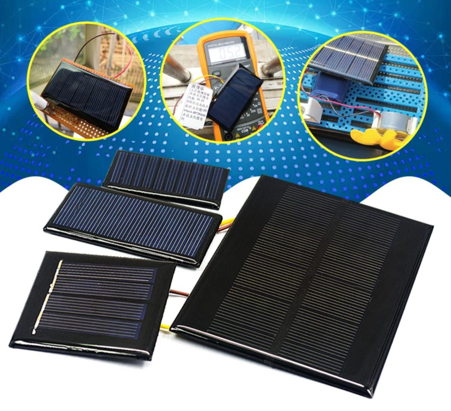 Heyiarbeit 1Pcs 6V 4.2W Polysilicon Epoxy DIY Solar Panel Module 130mm x 200mm/5.12" x 7.87" for Cell Charger