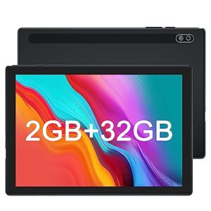 hoozo tablet 10 inch, android 10 tablets with 6000mah long battery life, quad core hd touch screen, 32gb, 8mp camera, wifi bt google play tabletas pc - black