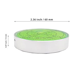 Aluminium High Precision Horizontal Leveler Bubble Level Tool Circle Round 2.4 Inch 60mm (Silver,Green)