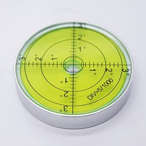 Aluminium High Precision Horizontal Leveler Bubble Level Tool Circle Round 2.4 Inch 60mm (Silver,Green)