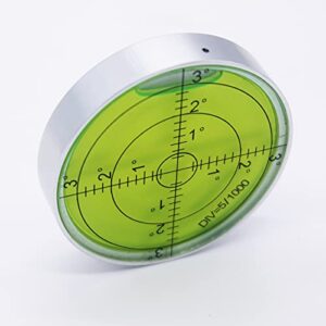 Aluminium High Precision Horizontal Leveler Bubble Level Tool Circle Round 2.4 Inch 60mm (Silver,Green)