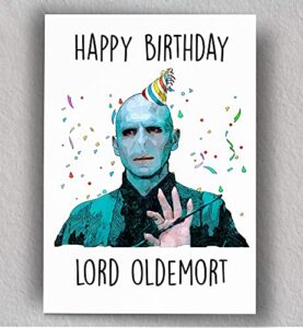 lord oldemort birthday card | funny birthday card | hilarious | art print | blank card