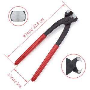 Alfykym 9 inch Ear Clamp Pincer Ear Clamps Pliers Single Ear Hose Pincers Crimping Nail Puller Tool
