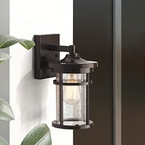 Casia Outdoor Wall Sconces, Exterior Wall Lantern, Outdoor Wall Lighting Fixture, Outdoor Wall Mounted Lights, Outdoor Wall Lights for Patio, Porch, Garden,Balcony (Oil Rubbed Bronze, 12" H)