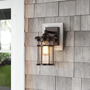 Casia Outdoor Wall Sconces, Exterior Wall Lantern, Outdoor Wall Lighting Fixture, Outdoor Wall Mounted Lights, Outdoor Wall Lights for Patio, Porch, Garden,Balcony (Oil Rubbed Bronze, 12" H)