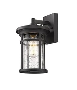 casia outdoor wall sconces, exterior wall lantern, outdoor wall lighting fixture, outdoor wall mounted lights, outdoor wall lights for patio, porch, garden,balcony (black, 12" h)