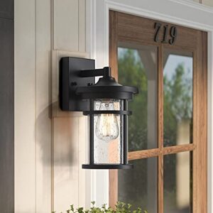 Casia Outdoor Wall Sconces, Exterior Wall Lantern, Outdoor Wall Lighting Fixture, Outdoor Wall Mounted Lights, Outdoor Wall Lights for Patio, Porch, Garden,Balcony (Black, 12" H)