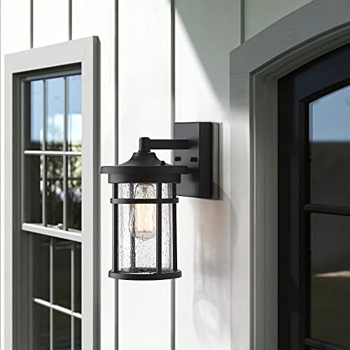 Casia Outdoor Wall Sconces, Exterior Wall Lantern, Outdoor Wall Lighting Fixture, Outdoor Wall Mounted Lights, Outdoor Wall Lights for Patio, Porch, Garden,Balcony (Black, 12" H)