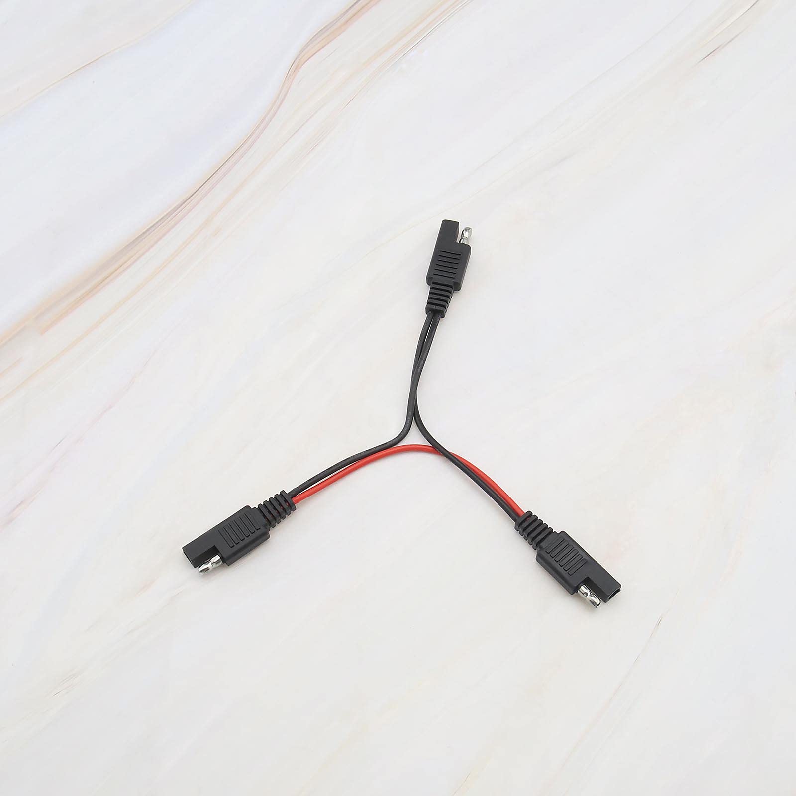 SING F LTD 1pcs 1 to 2 SAE Connector Cable SAE Red Black White Y Splitter Adapter Quick Release Connector Power Charger Adapter Quick Connect Disconnect Plug SAE Connector 18AWG 20.5cm