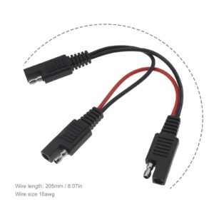SING F LTD 1pcs 1 to 2 SAE Connector Cable SAE Red Black White Y Splitter Adapter Quick Release Connector Power Charger Adapter Quick Connect Disconnect Plug SAE Connector 18AWG 20.5cm