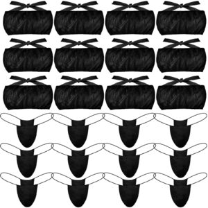 geyoga 100 pcs women disposable underwear set,disposable bras and thong panties for spa,disposable strapless underwear spray (black)