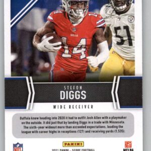 2021 Score Next Level Stats #12 Stefon Diggs Buffalo Bills Official NFL Football Trading Card in Raw (NM or Better) Condition