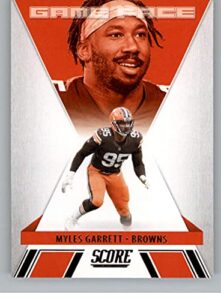 2021 score game face #8 myles garrett cleveland browns official nfl football trading card in raw (nm or better) condition