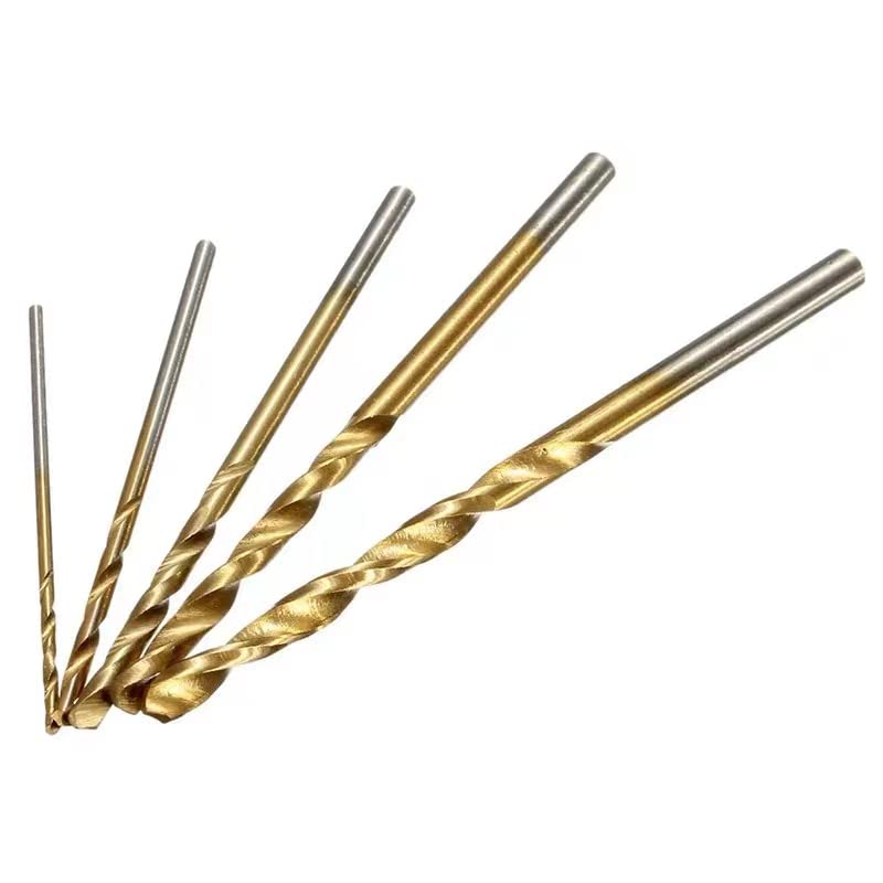 60PCS Titanium Micro Twist Drill Bits 1mm, 1.5mm, 2mm, 2.5mm, 3mm, 3.5mm-10pcs for Each，Small Fully Ground Mini Drill Bits for Wood, Plastic, Aluminum,DIY Making Craft Engraving