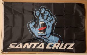 santa cruz vintage design skateboard screaming hand banner