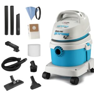 shop-vac 1.5 gallon 2.0 peak hp all around ez wet/dry vacuum, portable compact shop vacuum, 3 in 1 function with wall bracket & multifunctional attachments for home, apartment, vehicles, 5895100