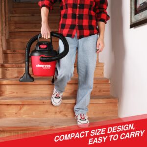 Shop-Vac 2.5 Gallon 2.5 Peak HP Wet/Dry Vacuum, Portable Compact Shop Vacuum with Collapsible Handle Wall Bracket & Multifunctional Attachments for Home, Jobsite. 2036000