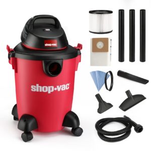 shop-vac 6 gallon 3.0 peak hp wet dry vacuum, 3 in 1 function heavy-duty shop vacuum with filters, attachments, ideal for home, jobsite, garage, car & workshop. 5971636