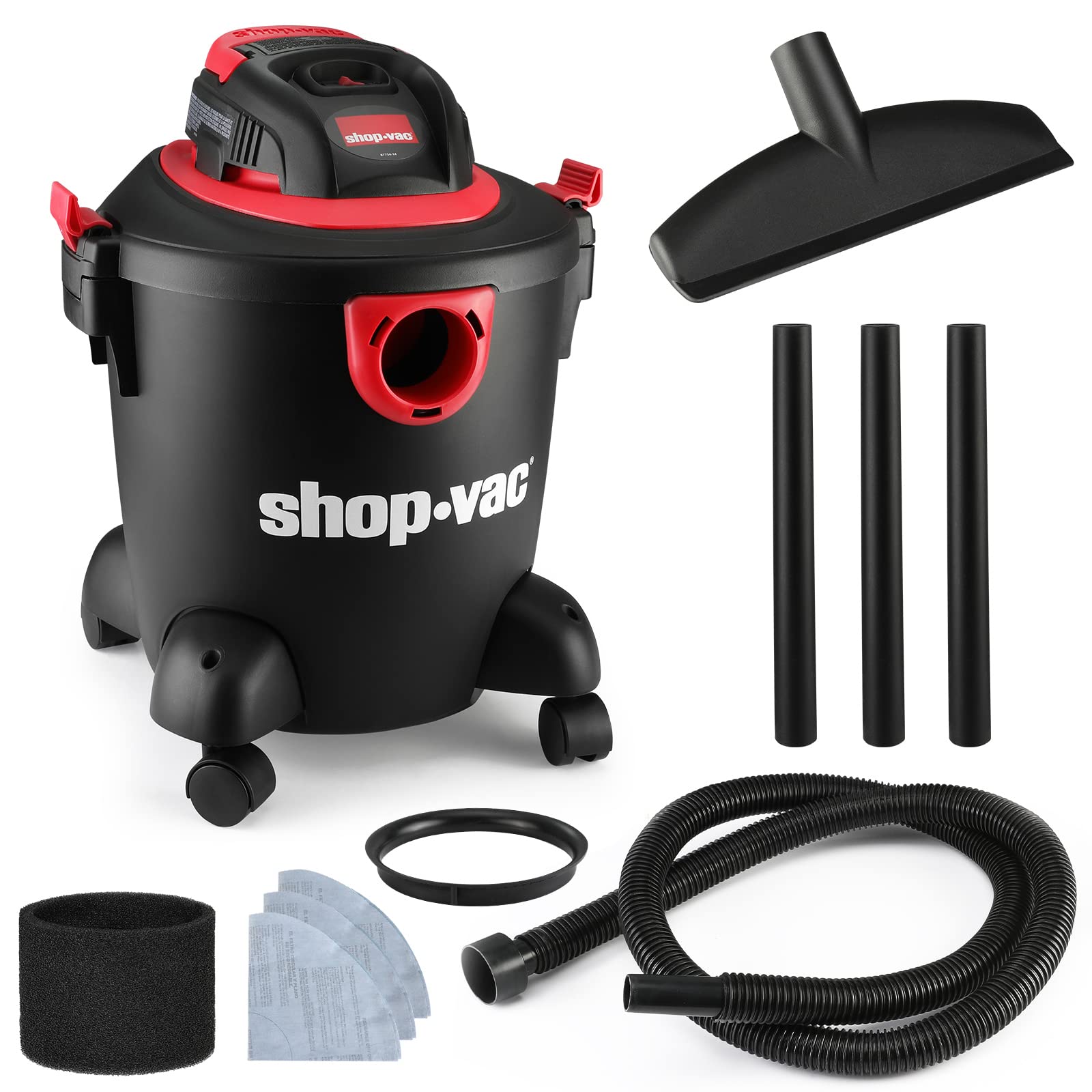 Shop-Vac 5 Gallon 2.0 Peak HP Wet/Dry Vacuum, Portable Compact Shop Vacuum with Collapsible Handle & Multifunction Attachments for Home, Jobsite, Garage, Car & Workshop. 2035000