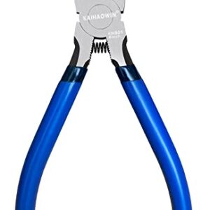 Wire Cutters, 6 inch, KAIHAOWIN Precision Flush Cutters Ultra Sharp Wire Cutters for Crafting Side Cutters Wire Snips Spring Loaded Dikes Wire Cutter for Jewelry Making, Blue with Black Handle