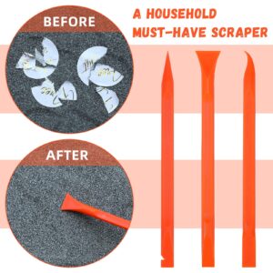 18 Pieces Non-Scratch Plastic Scraper Tool Carbon Fiber Plastic Scraper Multi-Purpose Scraper Pen-Shaped Scraper Cleaning Scraper Tool for Cleaning Small and Narrow Space (Orange)