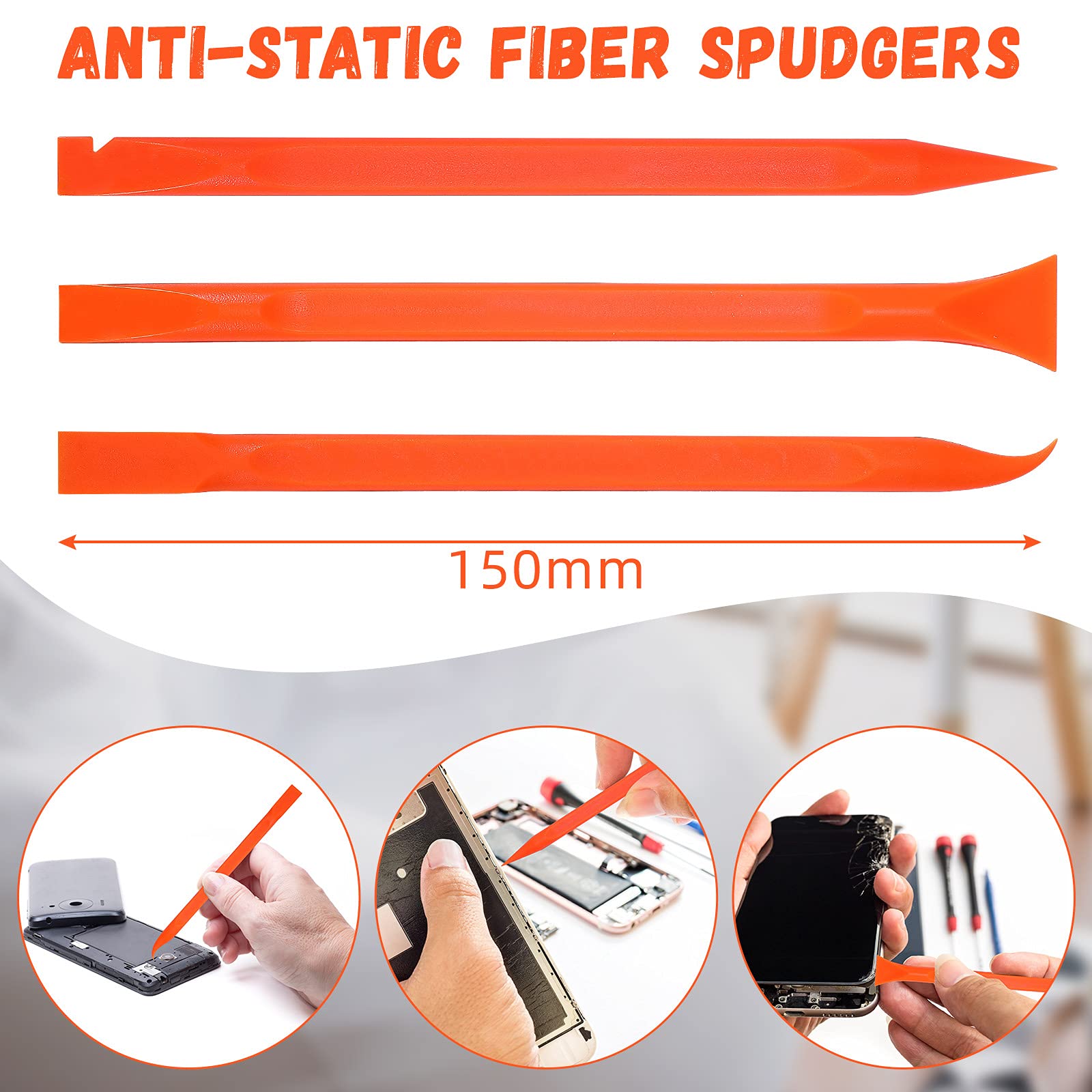 18 Pieces Non-Scratch Plastic Scraper Tool Carbon Fiber Plastic Scraper Multi-Purpose Scraper Pen-Shaped Scraper Cleaning Scraper Tool for Cleaning Small and Narrow Space (Orange)