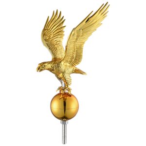 yescom flagpole 14" eagle topper gold finial ornament for 20/25/30ft telescopic pole yard outdoor
