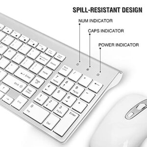 Wireless Keyboard Mouse Combo, RaceGT Energy Saving Silent Ultra-Thin Full Sized Wireless Keyboard and Mouse 3 Level DPI Adjustable Mouse for Computer, Laptop and Desktop