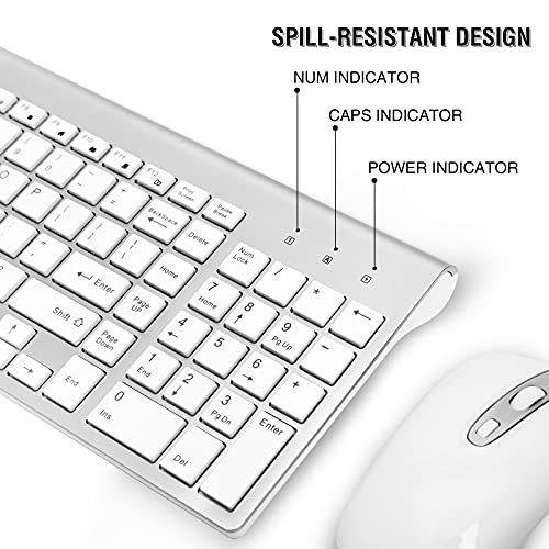 Wireless Keyboard Mouse Combo, RaceGT Energy Saving Silent Ultra-Thin Full Sized Wireless Keyboard and Mouse 3 Level DPI Adjustable Mouse for Computer, Laptop and Desktop